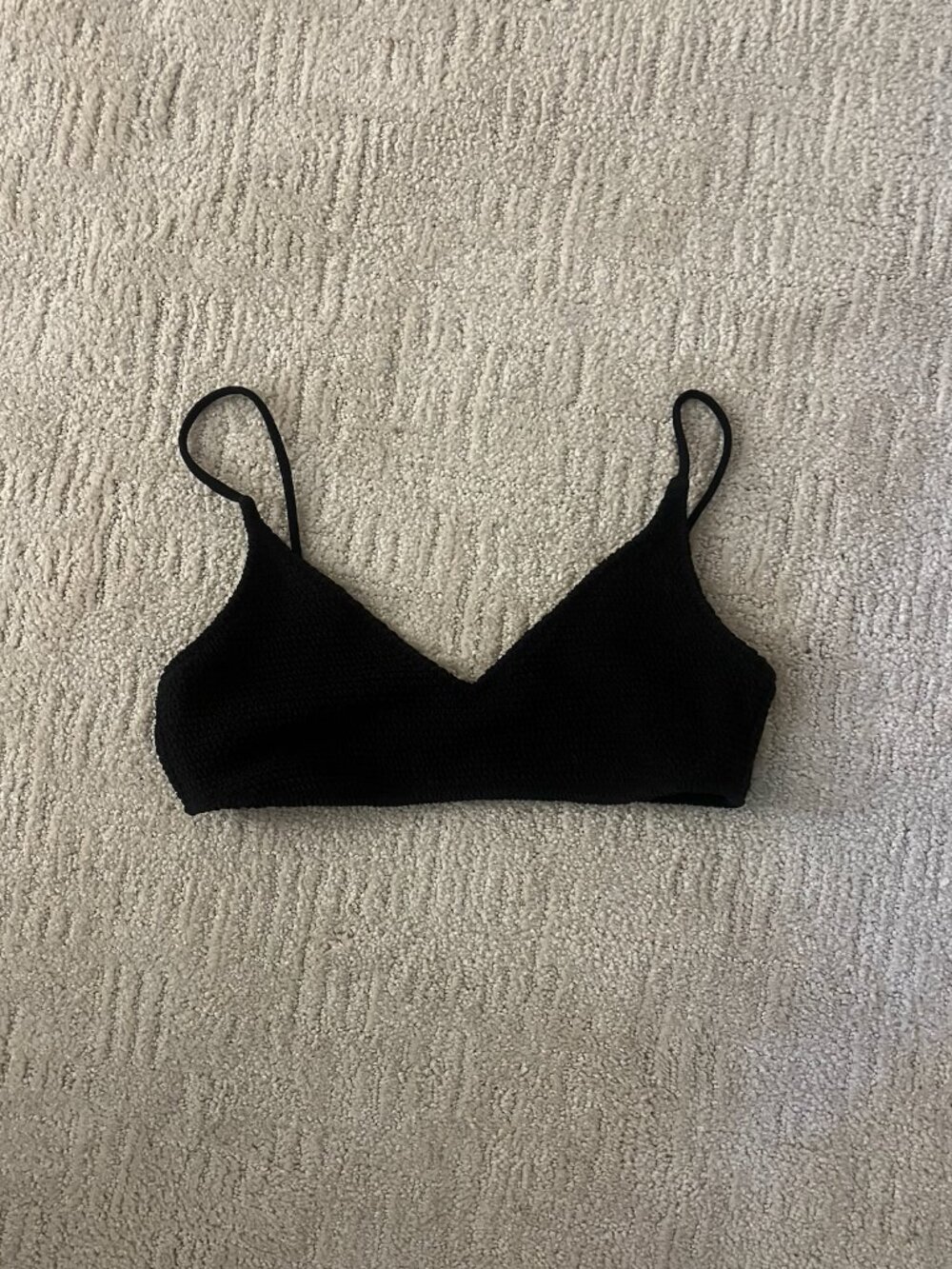 PacSun Black Ribbed Bikini Top